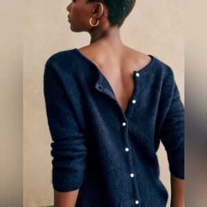 Sezane Gaspard Cardigan Sweater Navy Small